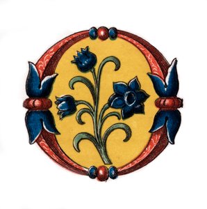 Lettera iniziale O, fine XV secolo da Henry Shaw