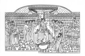 Re Enrico VI che presenta una spada al conte di Shrewsbury, c1445, 1843 da Henry Shaw