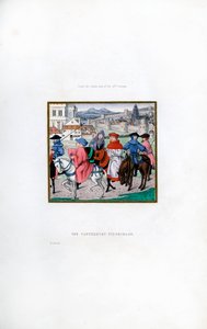 Il pellegrinaggio di Canterbury, fine XV secolo, 1843 da Henry Shaw