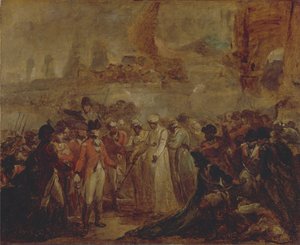 La resa dei due figli di Tipu Sahib, sultano di Mysore, a Sir David Baird da Henry Singleton