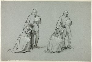 Due schizzi: Padre e figlia