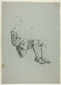 Schizzo incompiuto di uomo seduto da Henry Stacy Marks
