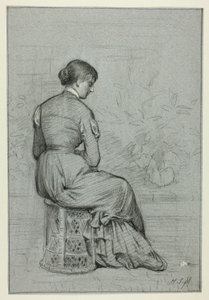 Donna seduta su un tabouret da Henry Stacy Marks