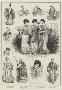 Schizzi da "The Mikado" al Savoy Theatre da Henry Stephen (b.1861 fl.1880 1925) Ludlow