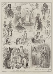 Schizzi alla prova per i tableaux del ballo in costume del Royal Institute