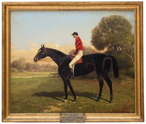Iroquois con Fred Archer, vincitore del Derby di Epsom, St. Leger e Prince of Wales Stakes nel 1881, 1895 da Henry Stull