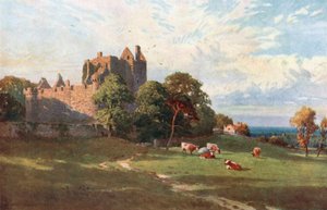 Castello di Craigmillar, vicino a Edimburgo (litografia a colori)