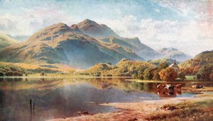 Loch Achray, Trossachs, Perthshire (litografia a colori)