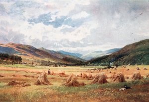 Guardando su Glen Lochy vicino a Killin, Perthsire (litografia a colori)