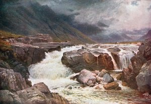 Fiume Coe, Glencoe, Argyllshire (litografia a colori)