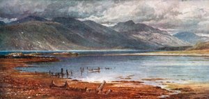 Le colline di Morven da Appin, Argyllshire (litografia a colori)