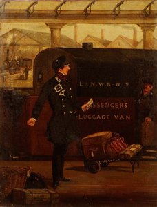 Una guardia vicino a un furgone bagagli L & N-W. R. da Henry Thomas Alken