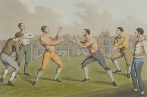 Un combattimento di pugilato, acquaforte di I. Clark, pubblicato da Thomas McLean, 1820 da Henry Thomas Alken
