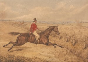 Carica di una recinzione per buoi da Henry Thomas Alken
