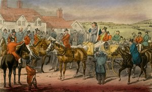 Il signor Jorrocks dichiara la sua incapacità di sottoscrivere ai Surrey Stag-hounds, 1838 da Henry Thomas Alken
