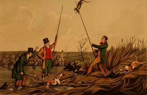 Caccia alla lontra con la lancia, pub. da Thomas McLean da Henry Thomas Alken
