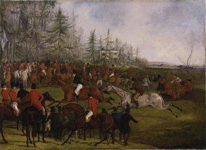 Il Grande Steeplechase del Leicestershire, 12 marzo 1829: Il Traguardo e Billesdon Coplow da Henry Thomas Alken