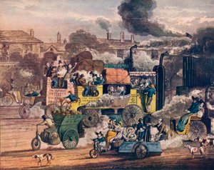 Il progresso del vapore - Una vista in White Chapel Road, 1905