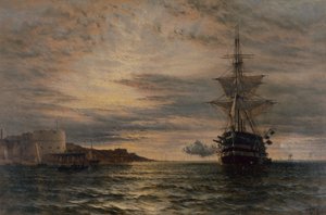 Il saluto del mattino dalla HMS St Vincent al largo di Portsmouth