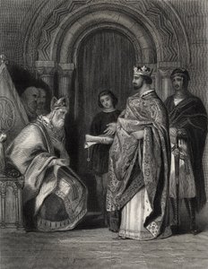 Enrico II presenta la Bolla del Papa all