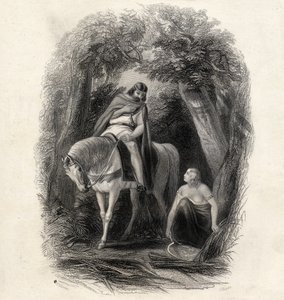 Re Cormac (m.1138) e la bella Eithne, inciso da J.Rogers, da 