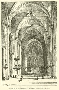 Chiesa di Santa Maria Sopra Minerva, Roma (incisione) da Henry William Brewer