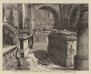 Funerale del defunto Sir Rowland Hill, la Cappella di San Paolo, Abbazia di Westminster da Henry William Brewer
