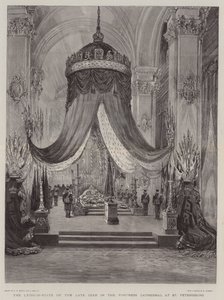 La camera ardente del defunto zar nella cattedrale della fortezza a San Pietroburgo da Henry William Brewer