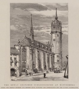 Il recentemente restaurato Schlosskirche a Wittenberg da Henry William Brewer