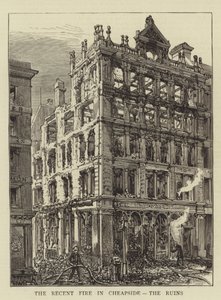 Il recente incendio a Cheapside, le rovine da Henry William Brewer