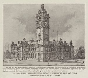Il Municipio di Pietermaritzburg, completamente distrutto dal fuoco la scorsa settimana da Henry William Brewer