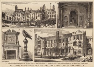 Londra che scompare, il vecchio convento e la Cupola House, Hammersmith da Henry William Brewer