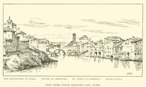 Vista dal Ponte Quattro Capi, Roma da Henry William Brewer