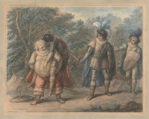 Falstaff che porta il morto Hotspur da Henry William Bunbury