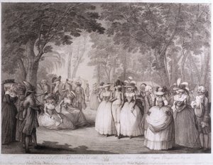 I giardini di Carlton House con cantanti di ballate napoletane, inciso da William Dickinson, 1784 da Henry William Bunbury