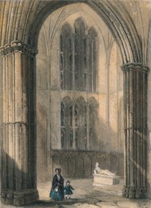 Cattedrale di Worcester: Transetto nord del coro, 1836 da Henry Winkles