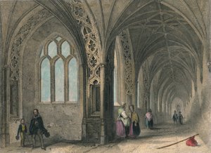 Cattedrale di Worcester. I chiostri, 1836 da Henry Winkles