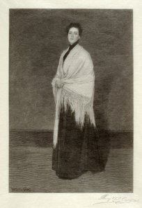 Signora con scialle bianco da Henry Wolf