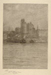 New York bassa nella nebbia