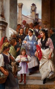 Una festa di battesimo veneziana, 1896 da Henry Woods