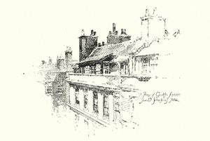 Uno sguardo su Gough Square, Londra, dalla soffitta del Dr Johnson da Herbert (after) Railton