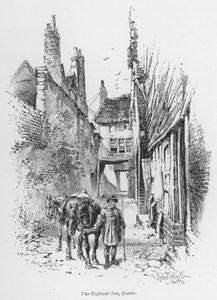 Coaching: The Elephant Inn, Exeter (litografia)