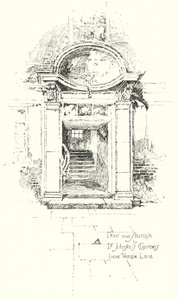 Porta e scala per le camere del Dr Johnson, Inner Temple Lane, Londra da Herbert (after) Railton
