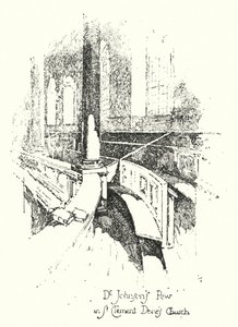 Il banco del Dr Johnson, Chiesa di St Clement Dane, Londra da Herbert (after) Railton