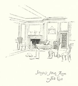 La stanza di Dr Johnson a Bolt Court, Londra da Herbert (after) Railton