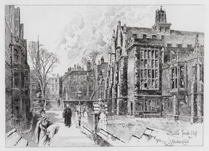 Middle Temple Hall e Fountain Court da Herbert (after) Railton
