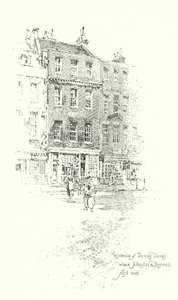 Residenza di Thomas Davies, Londra, dove il Dr Johnson e James Boswell si incontrarono per la prima volta da Herbert (after) Railton
