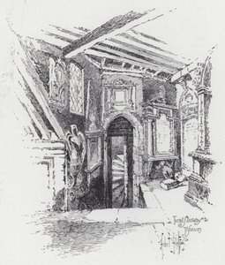 Scala a chiocciola per il triforio (incisione) da Herbert (after) Railton