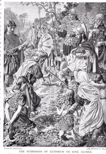 La sottomissione di Guthrum al re Alfredo, illustrazione da 