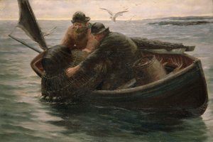 Tirando su la nassa per aragoste da Herbert E. Butler